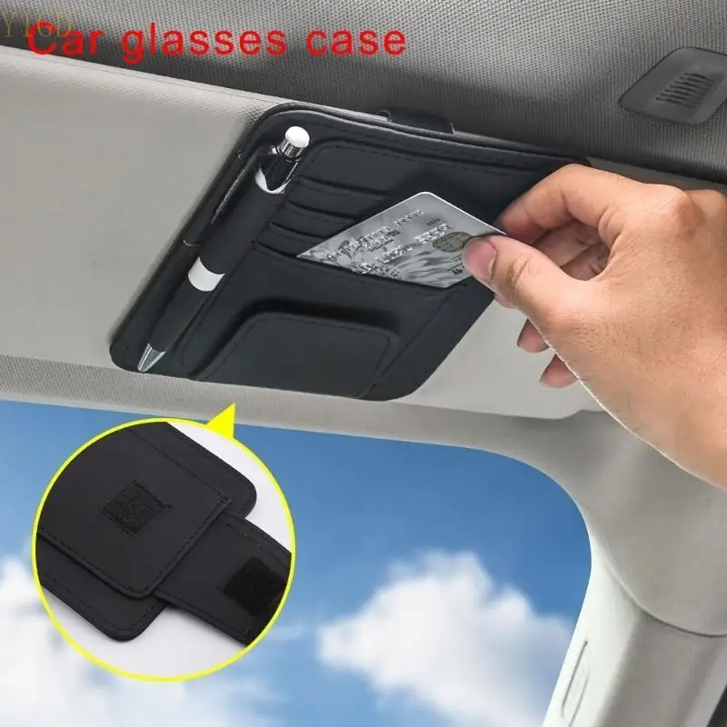 y1gd Car Sun Visors Point Storage Pocket Bag Card Glasses Holder