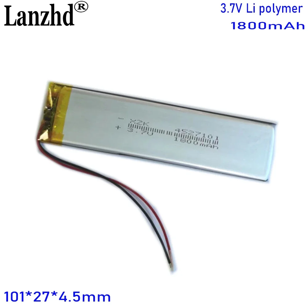 1-15 pcs Light bar battery 4527101 Polymer lithium battery 1800mAh 3.7V Cabinet wardrobe LED light Bluetooth speaker