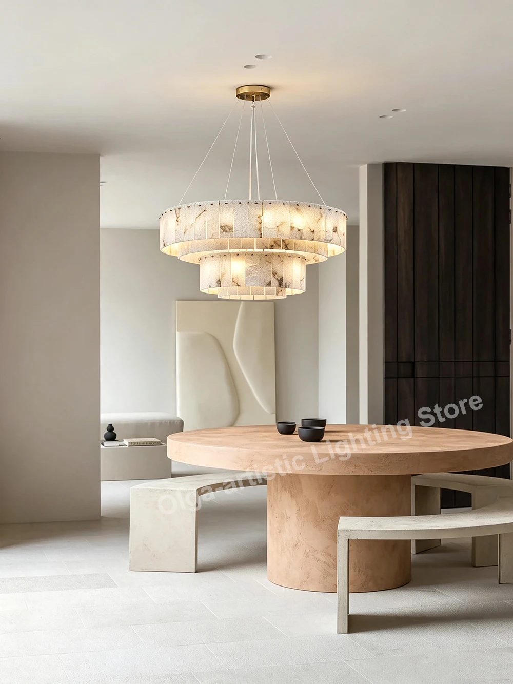 Luxury Marble Chandelier Lighting Lampen Stone Texture Hanging Lamp for Living Room Suspension Chandeliers Gold 2026 Lighting