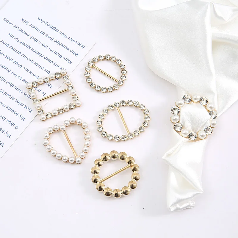 Nice Pearl Buckles For Clothes Scarves Bags Skirt Corner Lower Hem Knotted Fixed Slim Waist Shirt T-shirt Buttons Buckles