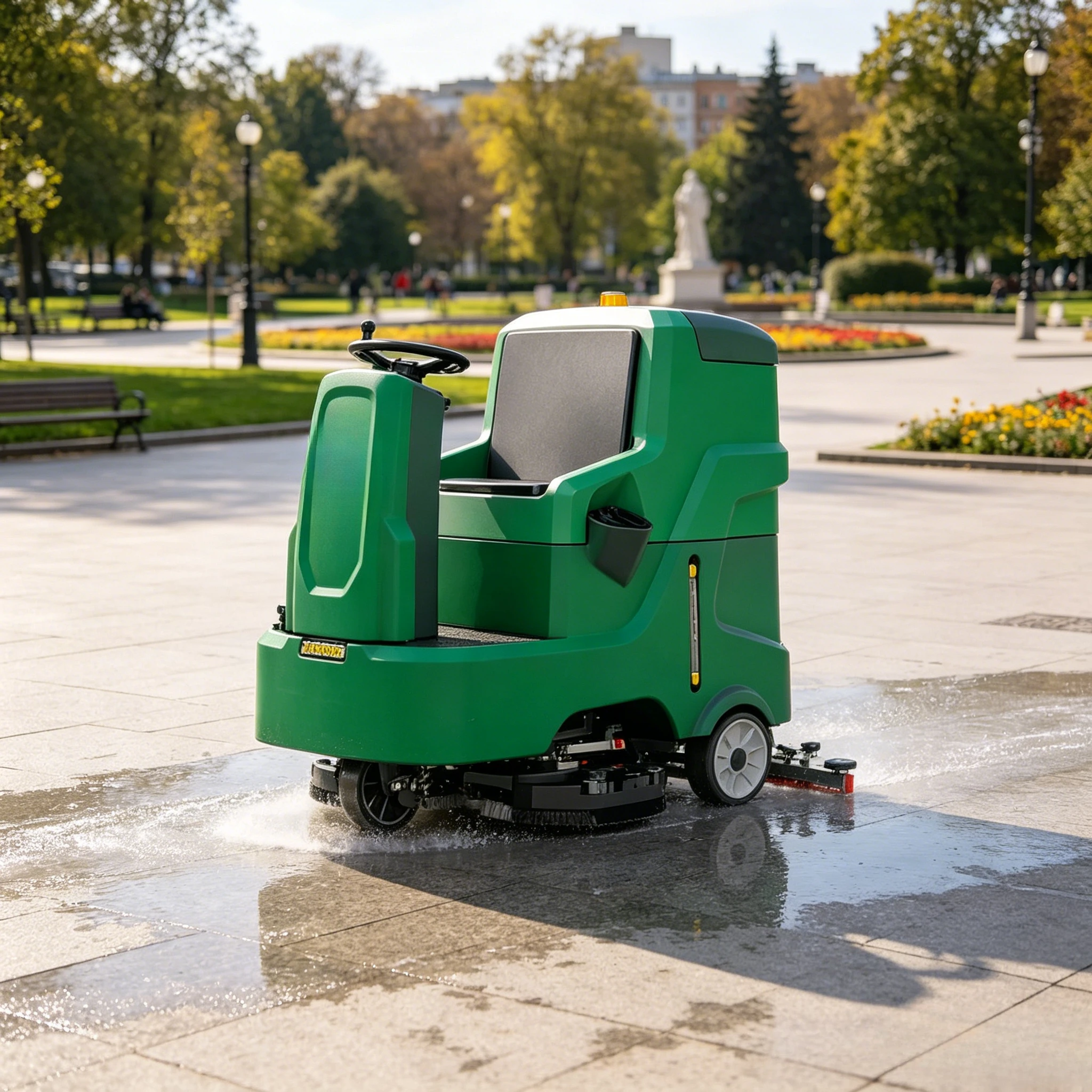 

Industrial Ride on Floor Scrubber for Parking Lot 24 Inch 220V Floor Washer with Squeegee for Concrete Heavy Duty Cleaner