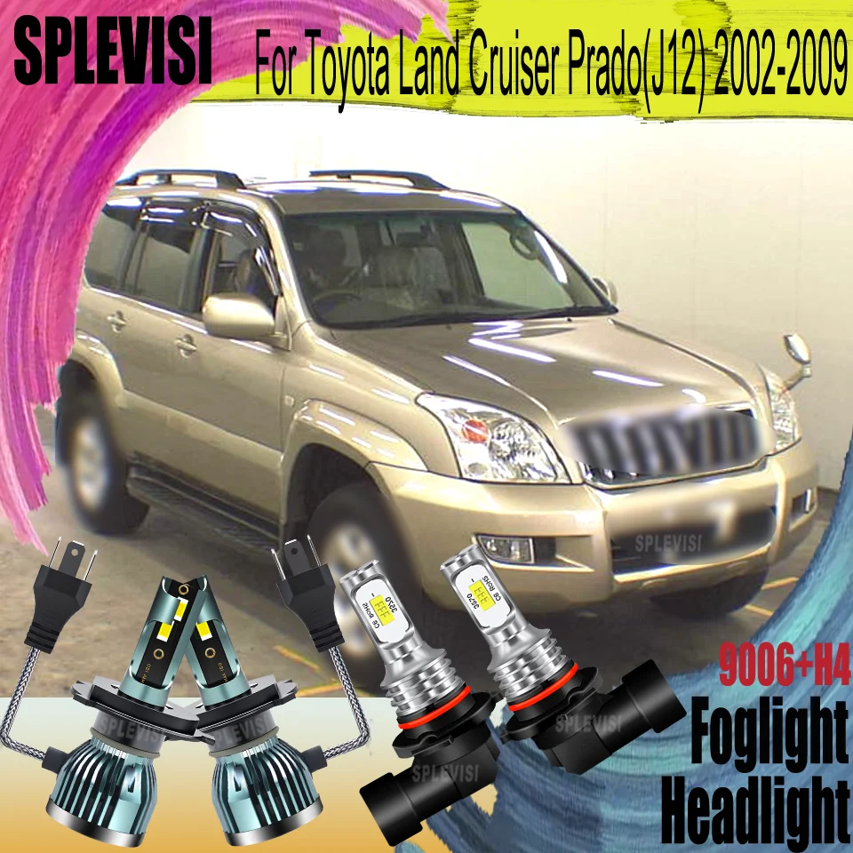 

9003/H4 9006 Headlight Foglight Clear Night Vision For Toyota Land Cruiser Prado(J12) 2002 2003 2004 2005 2006 2007 2008 2009
