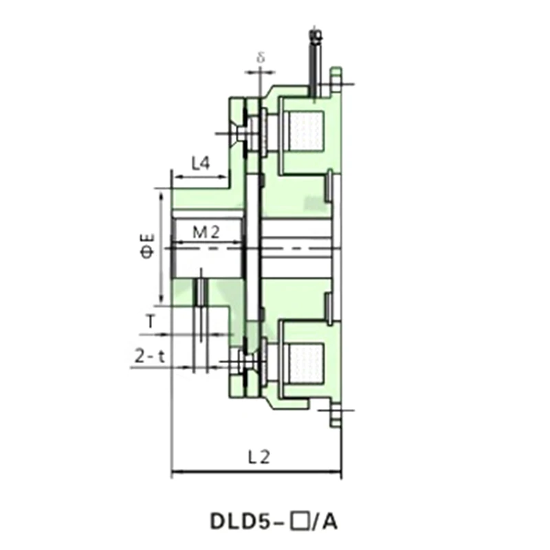 Embrague electromagnético de DLD6-05 tipo A, embrague de placa única DC24V, rodamiento de embrague automático de tipo seco, accesorios de motor