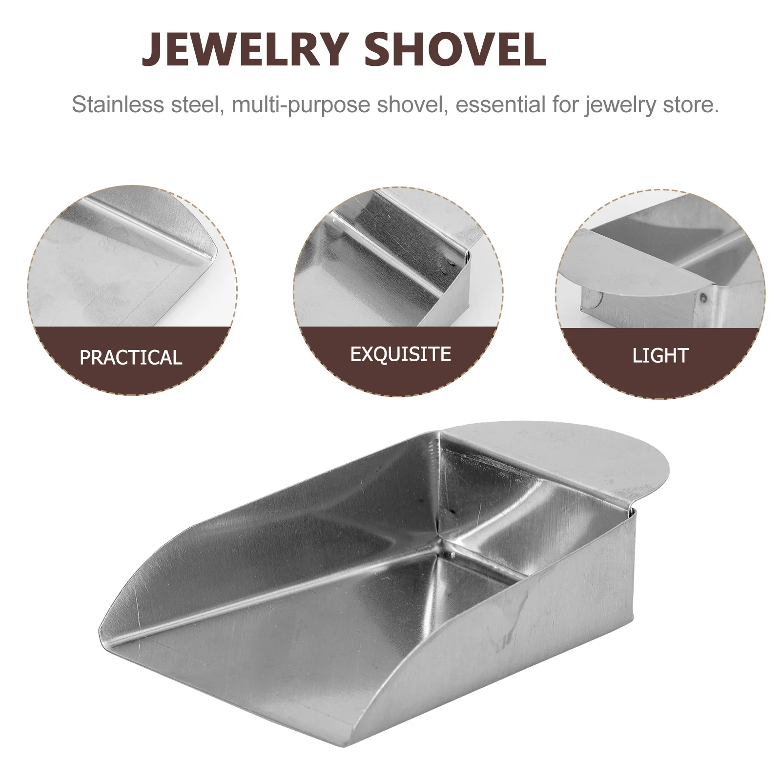 2 قطعة مجرفة صغيرة مجوهرات من صلب لا يصدأ الأحجار الكريمة مسحوق الذهب ضوء عملي سهل الاستخدام نطاق تطبيق واسع منتقي الجوهرة #3