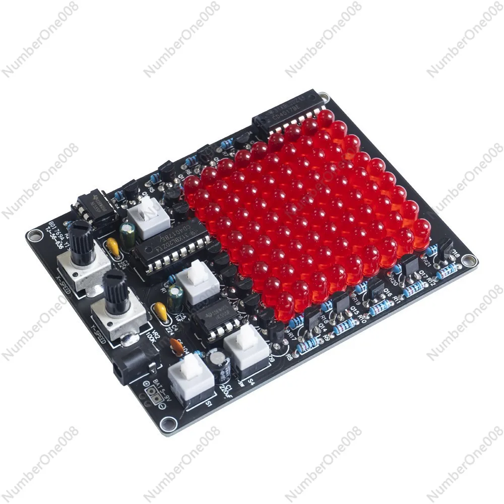 TJ-56-636 LED Chaser Light DIY Kit XY Axis Movement Adjustable Speed Flowing Light Soldering Practice Game