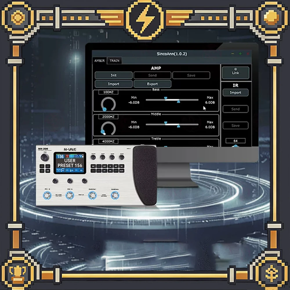 M-VAVE MK-300 Multi-Function Guitar/Bass Effector Pedal | 300s Looper+128 Drum MIDI DAW | ANN Neural Modeling 120AMP/360FX