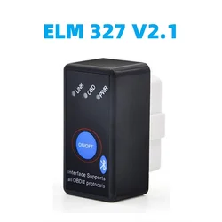 Button Elm327 Bluetooth OBD2 V2.1 Switch Elm327 V2.1 OBD2 Car Diagnostic Tool Scanner Elm-327 OBDII Adapter Auto Diagnostic tool