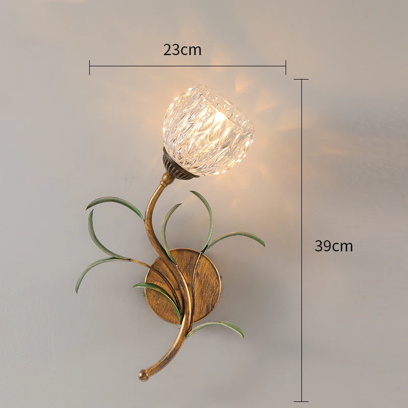 Imagem -06 - Modern Glass Led Wall Lamp Flower Rose Sconce Luzes para Decoração de Sala de Estar Art Decor de Quarto