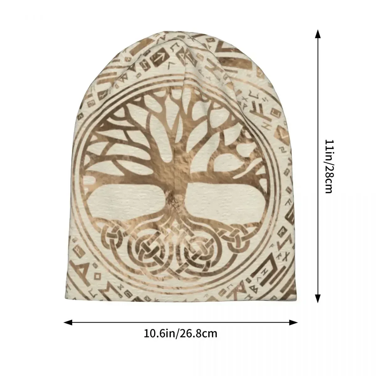 Tree Of Life -Yggdrasil Runic Pattern Warm Knitted Cap Fashion Bonnet Hat Autumn Winter Outdoor Beanies Hats for Men Women Adult