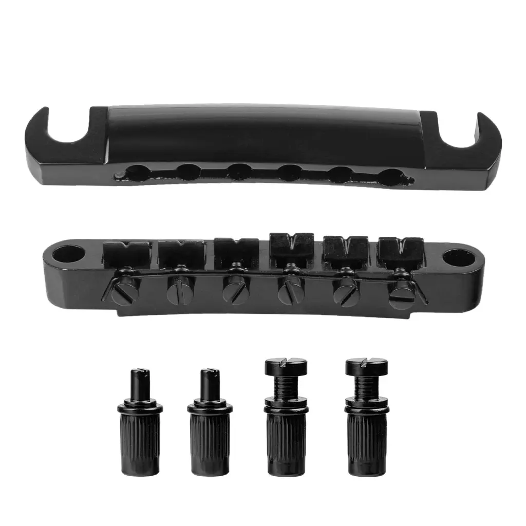 Guyker Tune-O-Matic Roller Saddle Guitar Bridge For LP SG 6 String Guitars Electric Guitar 1 Set of 6 Strings Guitar