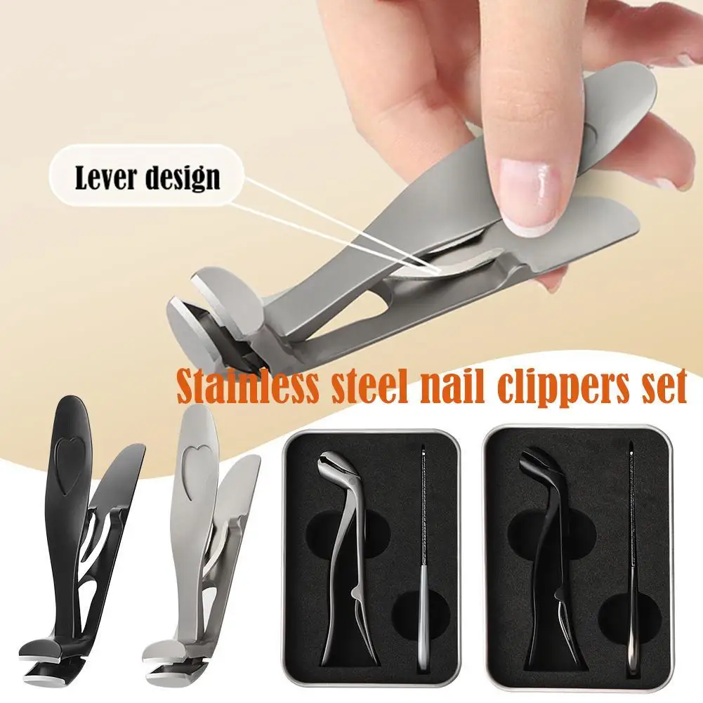 

Stainless Steel Nail Trimming Clippers Ergonomic Professional Angled Thick Nail Clippers Manicure Tools For Adult Men Women