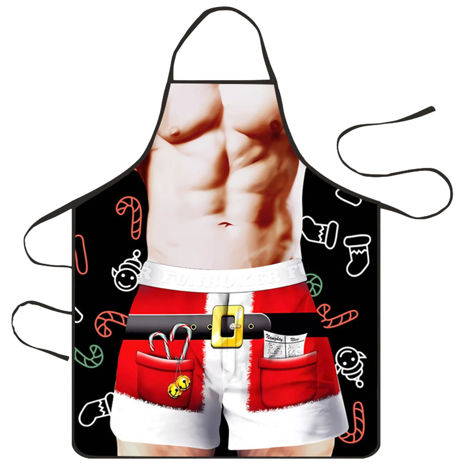 Fartuchy świąteczne damskie męskie do gotowania śmieszne niegrzeczne wodoodporne fartuchy z motywem Świętego Mikołaja do kuchni na Halloween