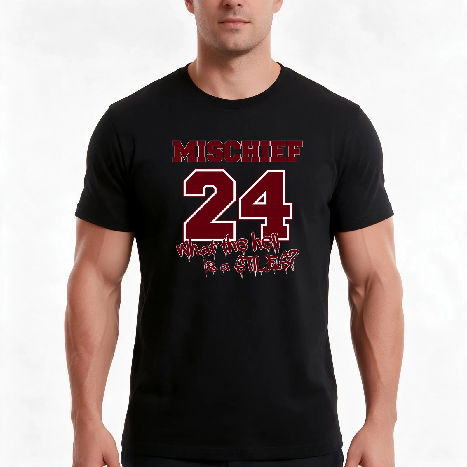 Mischief 24 Lacrosse What the hell is a STILES v2 T-Shirt, Summer Casual Cotton Tee, Oversized Streetwear Tops, Unisex Men Women