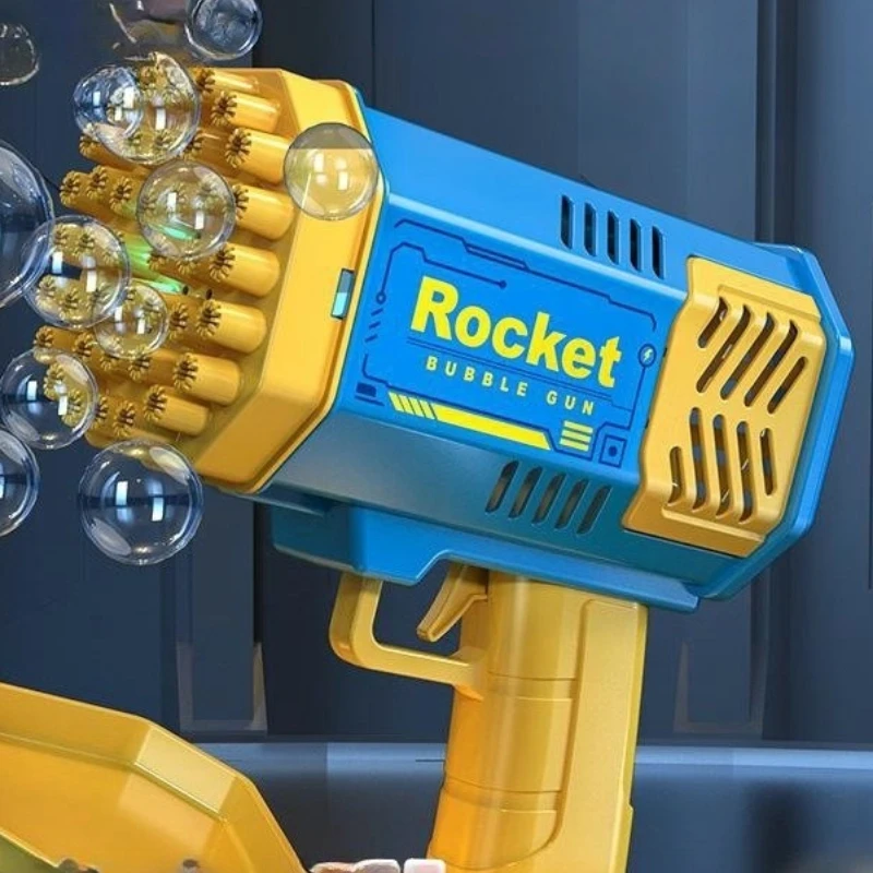 Machine à bulles électrique automatique, 40 trous, fusée Blaster, pistolet à bulles, jouet pour enfants, cadeaux de fête en plein air, jouets pour enfants