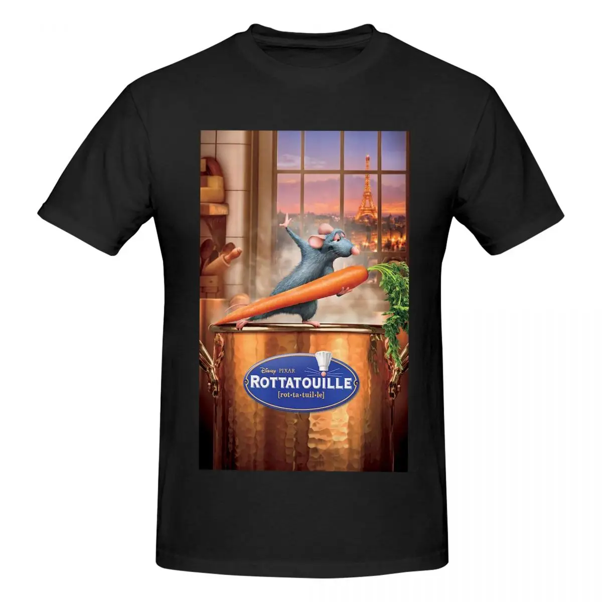 Ratatouille T-Shirt for Men Cotton Oversized T Shirts Men's Tees Short Round Neck Summer Clothes Tops S-6XL