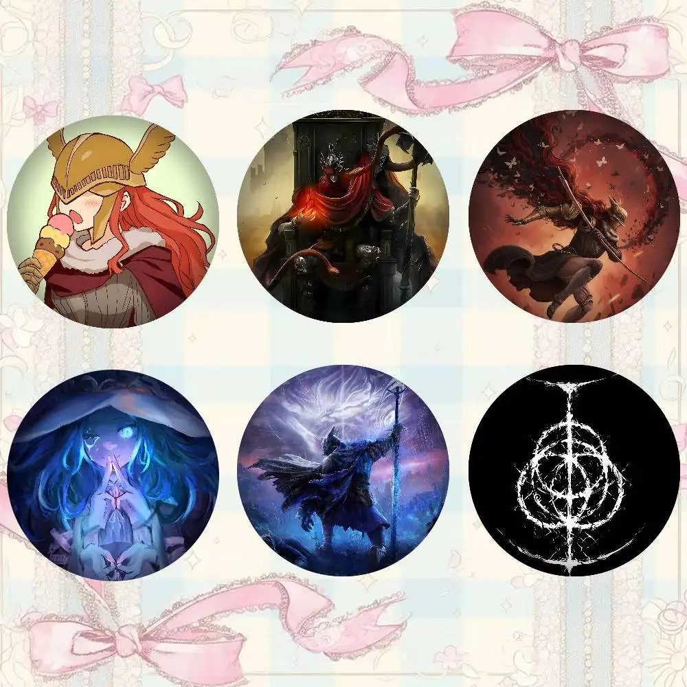 Classic E-Elden Game R-Ring Badges Round Exquisite Badge Brooches Creative Pins For Clothes Hat Backpack Gift Accessories