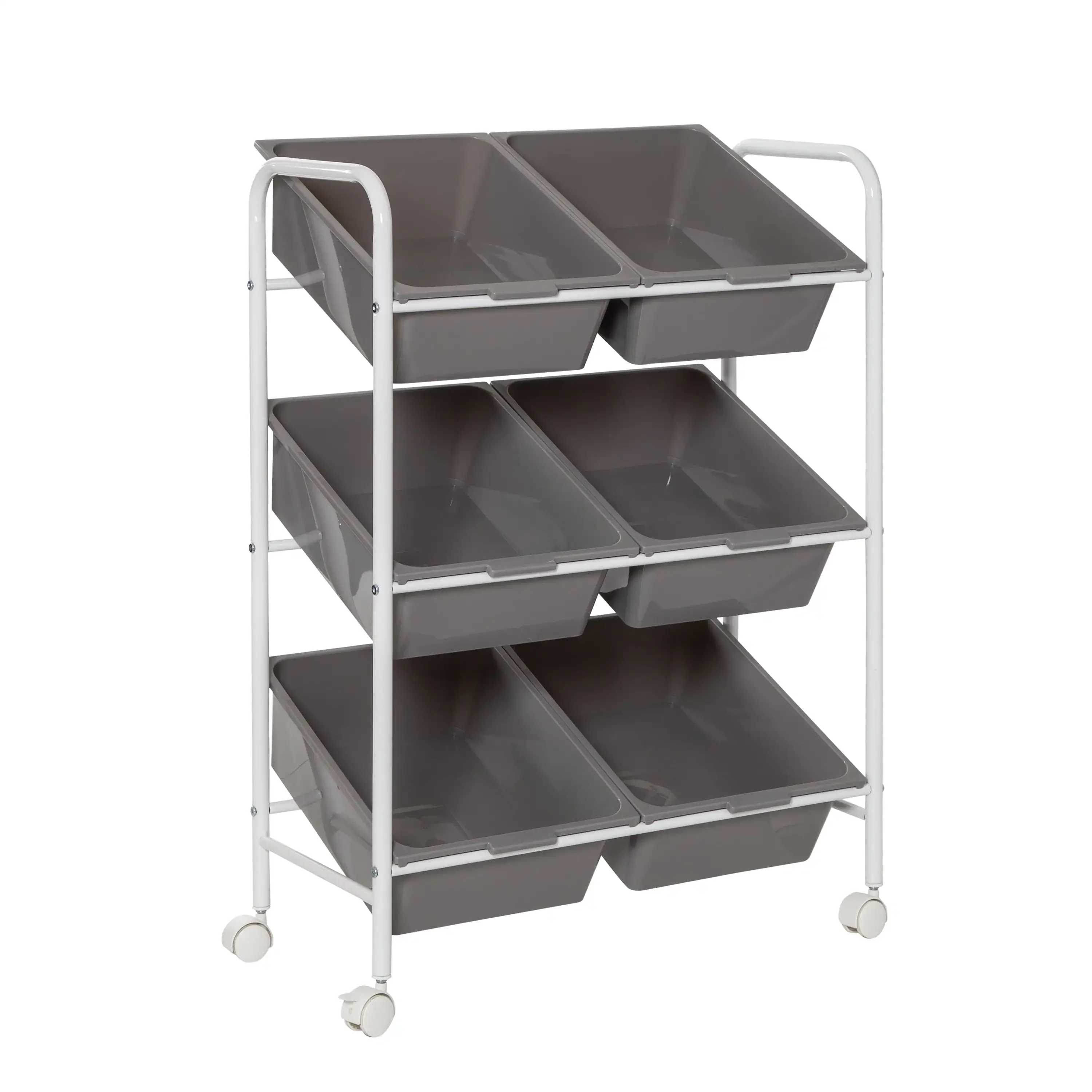 

Honey Can Do 6-Bin Rolling Storage or Craft Cart, Grey/White kitchen furniture rolling cart