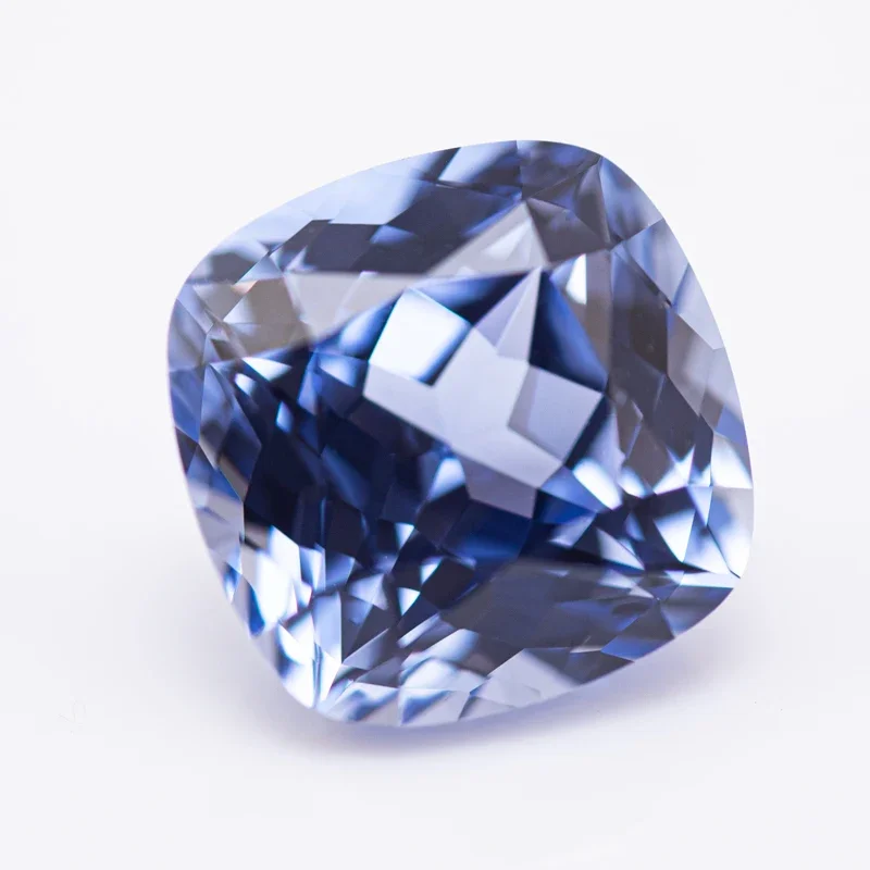 Top Lab Grown Sapphire Cornflower Color Square Cushion VVS1 Charms Beads Diy Jewelry Making Materials Selectable AGL Certificate