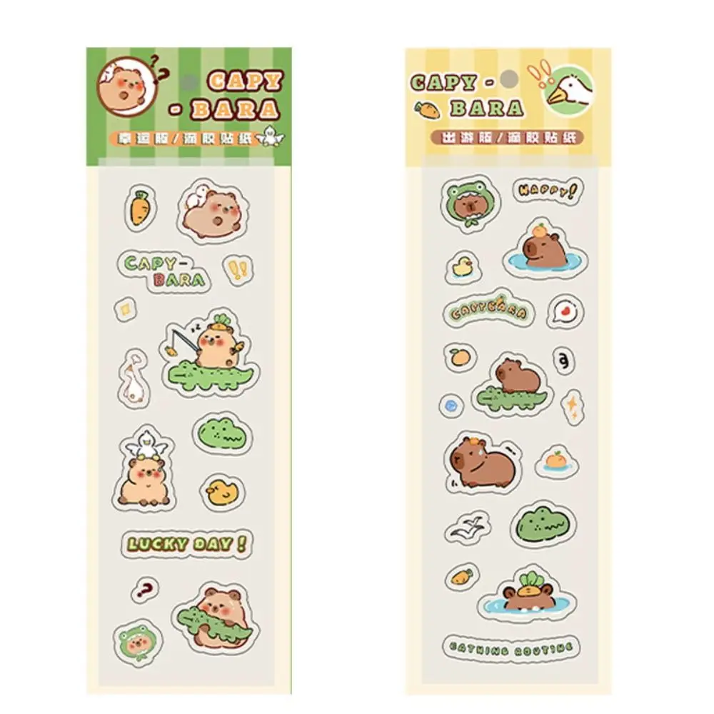 Cute Guka Capybara Drop Glue Sticker Creative Cartoon Scrapbooking Decorative Sticker Multi-purpose Multifunction