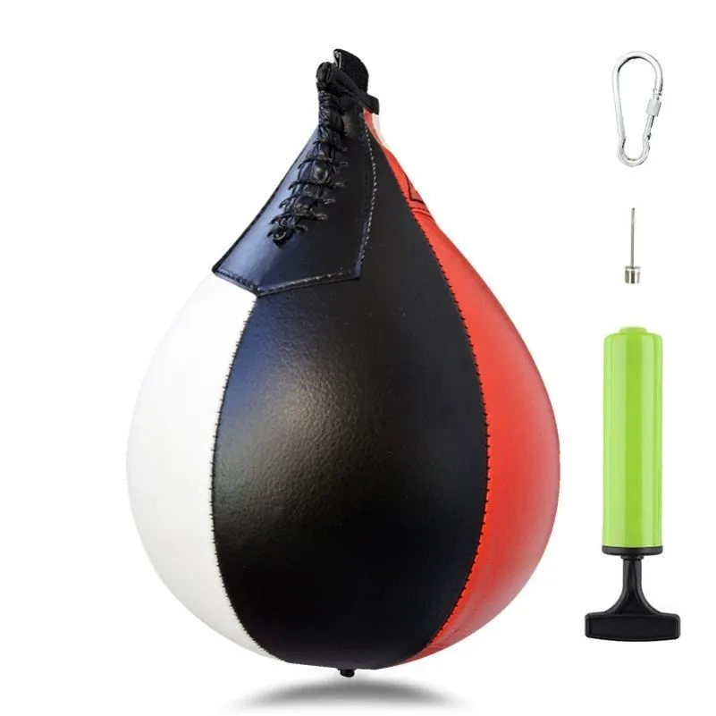 

Speed Punching Ball Boxing Speed Bag MMA Pear Shaped Hanging Boxing Punch Bag PU Leather Swivel Reflex Ball Boxing Bag Equipment