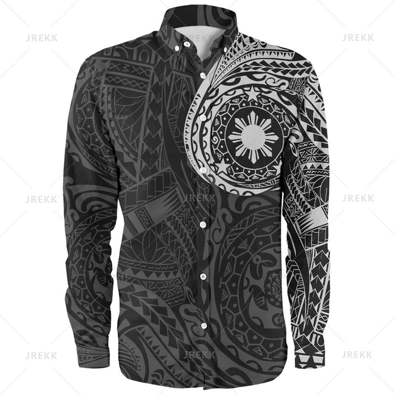 

Small Size 3D Philippines Pride Printed Long Sleeve Shirts Men Philippines Ethnic Patterns Graphic Shirts & Blouses Women Shirts