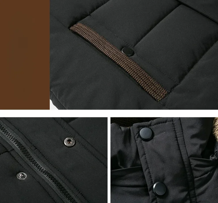 Gabardina de algodón para hombre, chaqueta térmica gruesa de Color sólido, informal, suelta, con solapa para acampar al aire libre, Otoño e Invierno