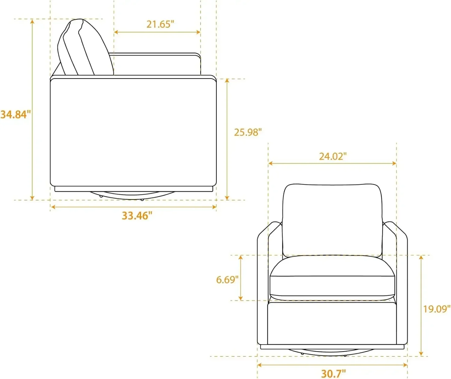Swivel Accent Chair With Backrest Pillow Upholstered Single Seat Armchair For Reading Nursery Living Room Bedroom Lounge Hotel