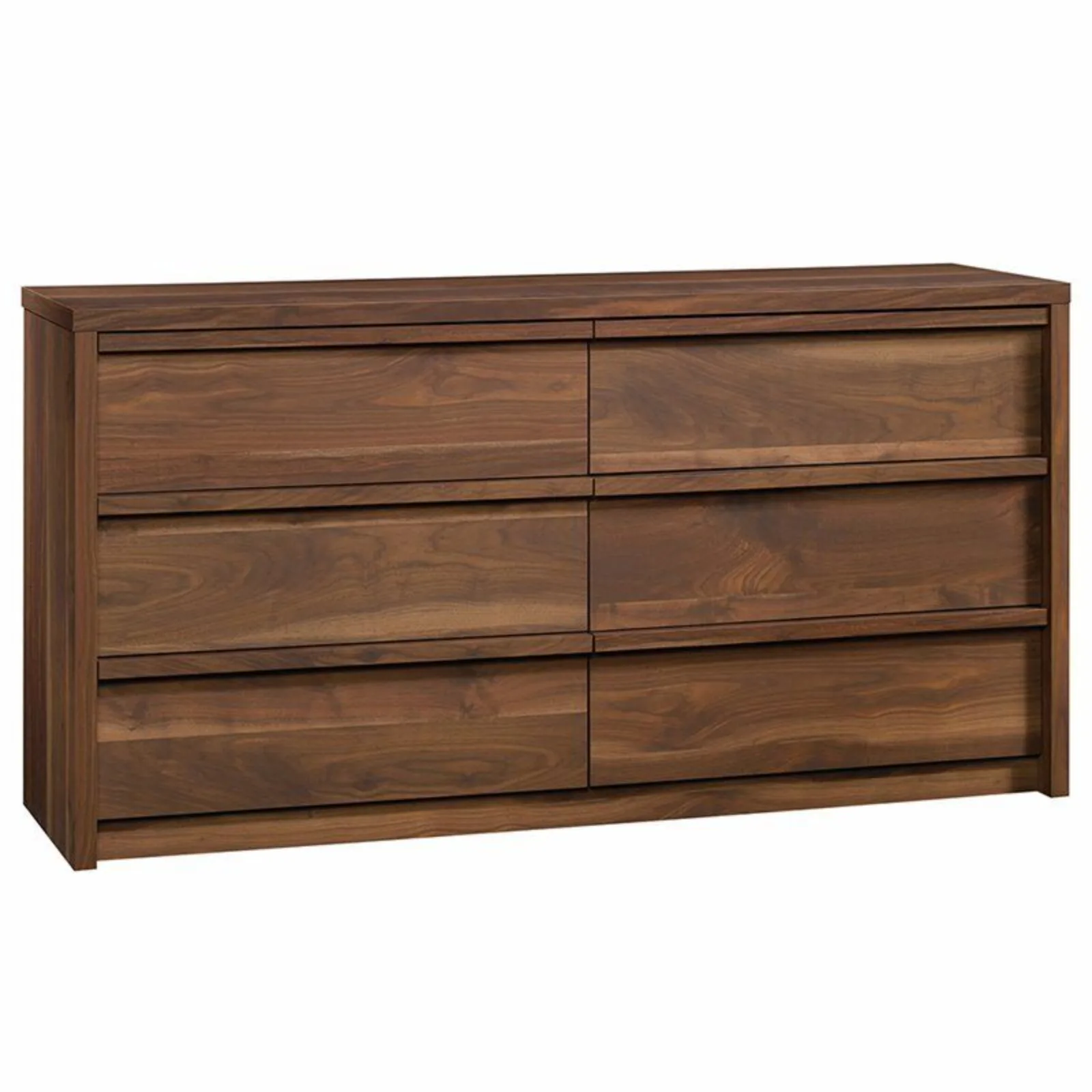 US  Harvey Park Engineered Wood 6-Drawer Bedroom Dresser in Grand Walnut