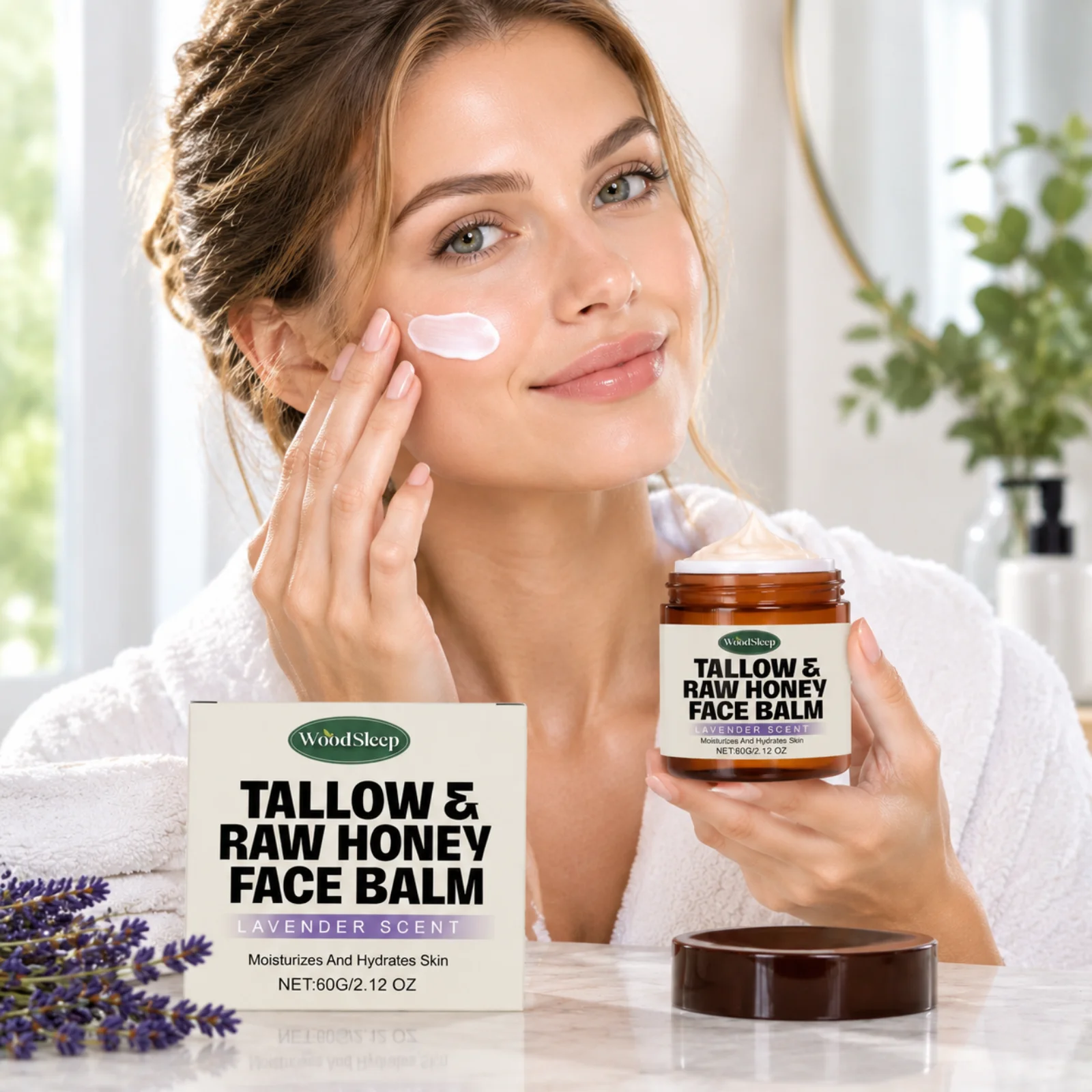 WoodSleep Tallow Honey Balm Skin Repairing Skin Texture Treatment Dry Skin Moisturizer Nourishing Soothing Whole Body Care Balm