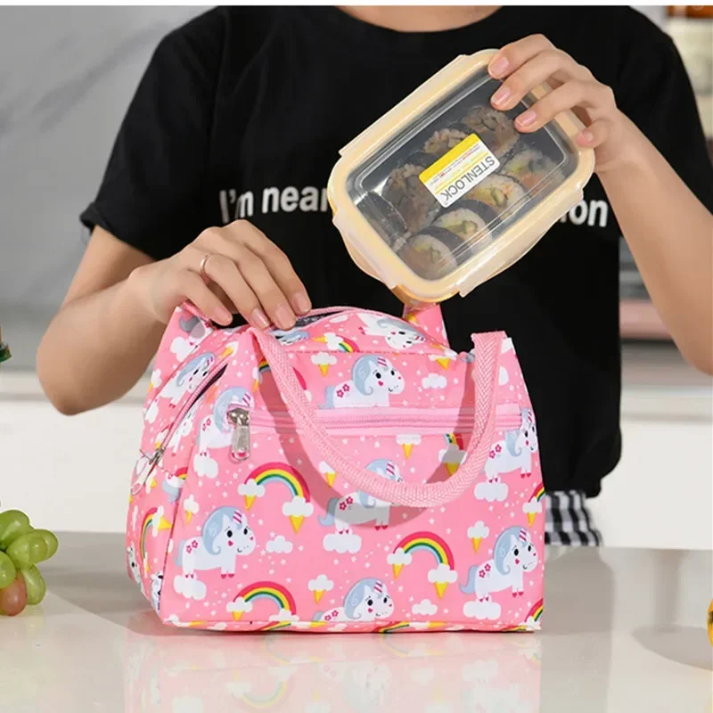 School Picnic for Men Women Kids Travel Lunchbox Lunch Bag Cooler Tote Portable Insulated Box Canvas Thermal Cold Food Container