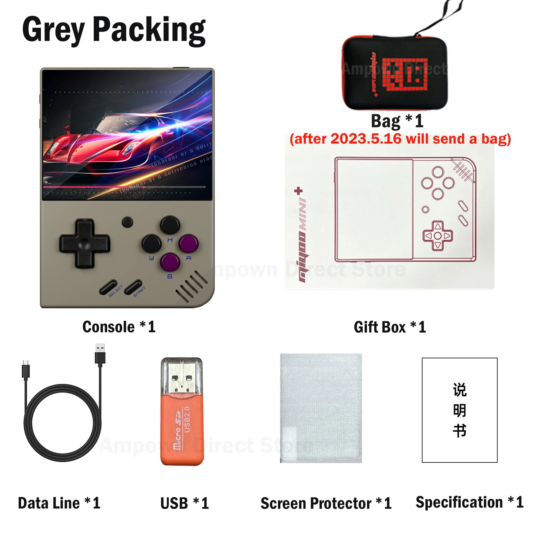 AMPOWN MiyooMini + Consoles Handheld Game Players 3.5'' IPS OCA Portable Emulator Retro Video Game 3000mAh Linux System Wireless image 3