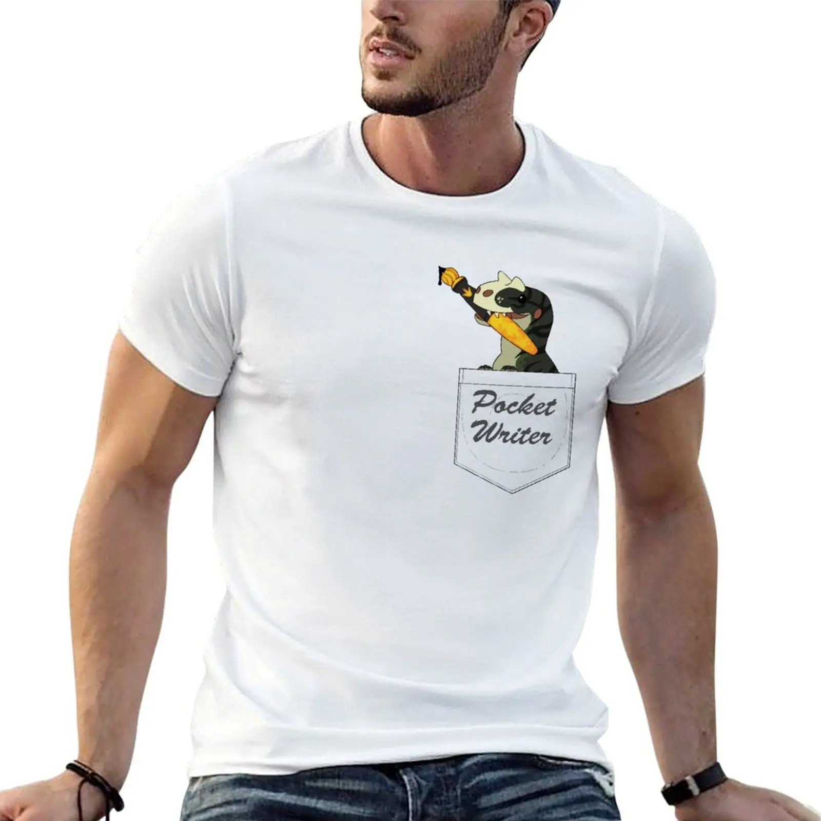 

Pocket Writer Allosaurus T-Shirt man t shirt cotton high quality t shirts for man cotton funny t shirts cotton T-shirt
