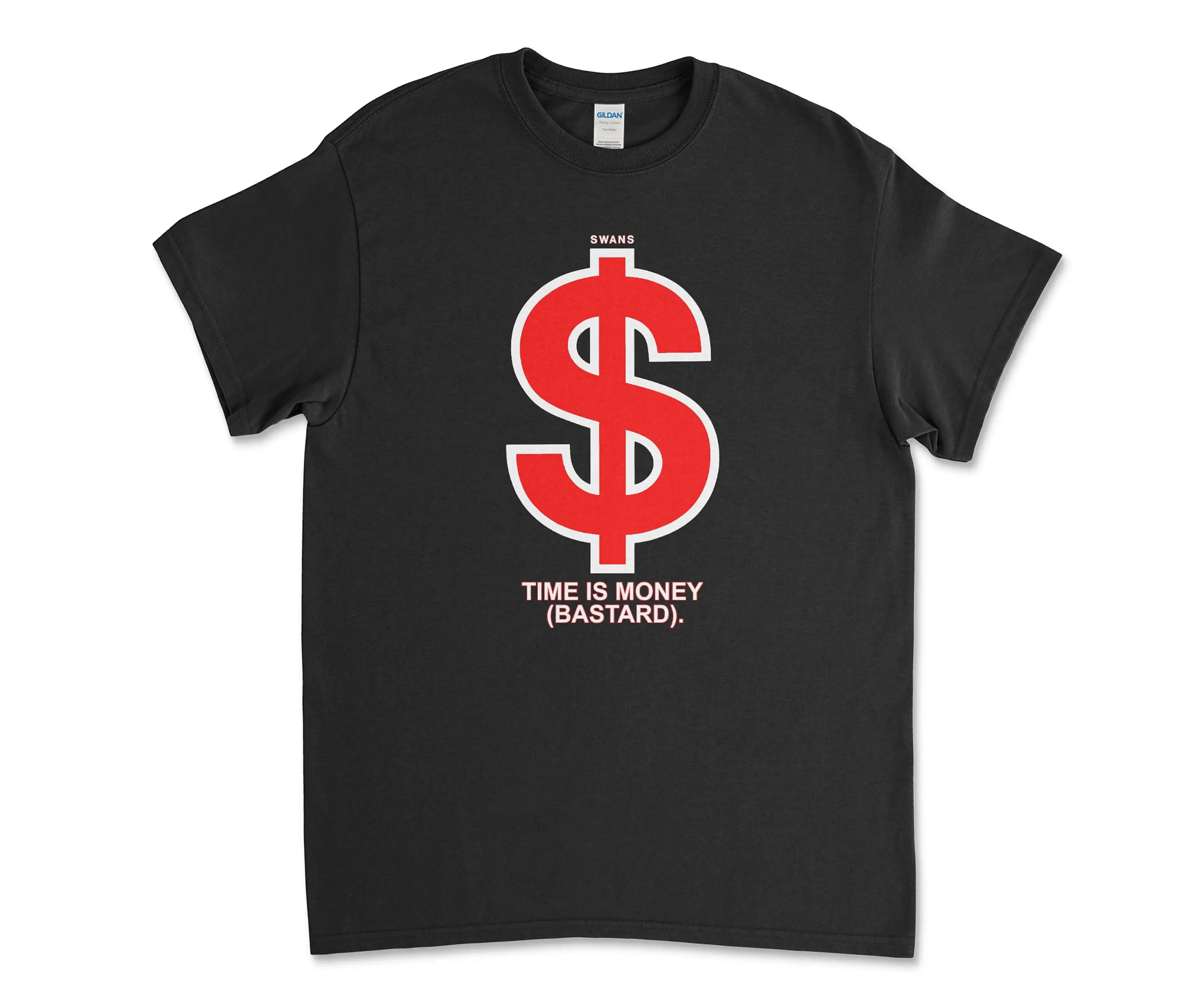 Swans Time is Money Greed Black T Shirt