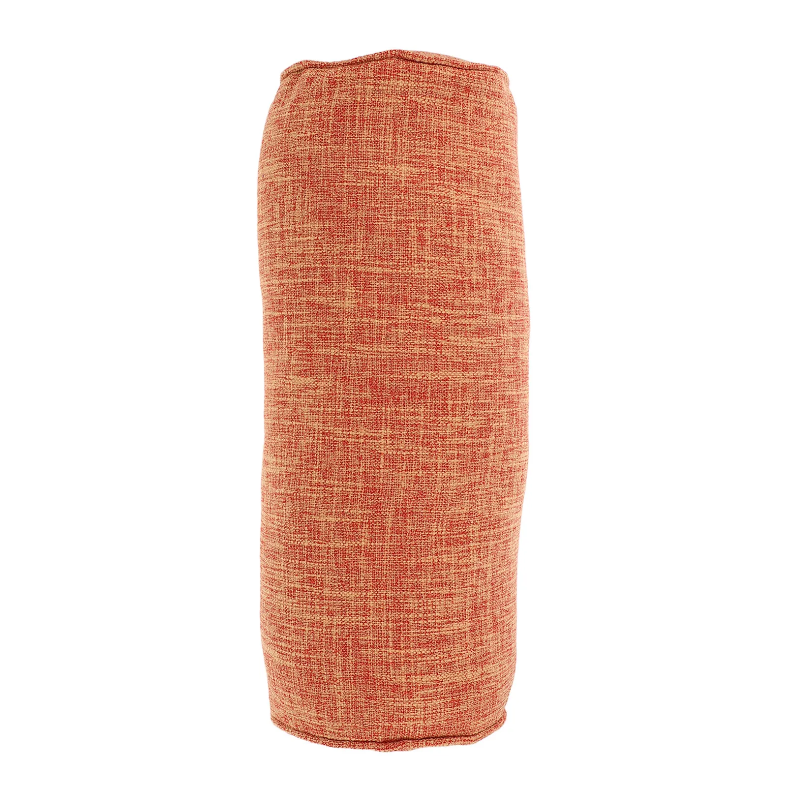 Cotton Linen Cylinder Neck Pillow Cover Orange Round Neck Roll Pillowcase Washable Cushion Protector Travel Sofa Bed 40x15x15cm