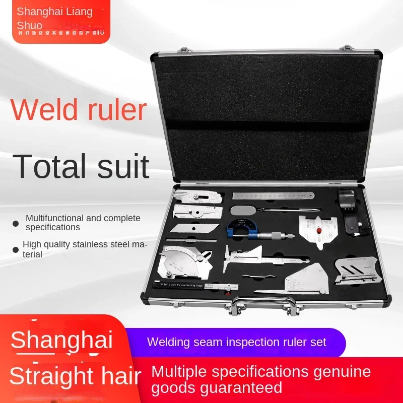 Welding Inspecting Ruler Weld Measuring Ruler Fillet Weld Gauge Welding Measuring Tools 16 Pieces/13 Pieces Suit