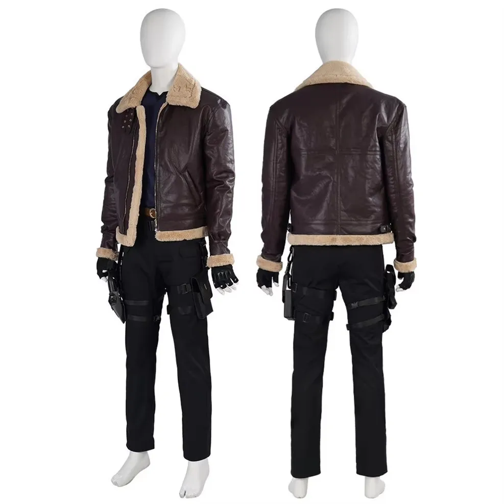 

Leon Kennedy Mens Cosplay Costume Adult Shirt Pants Coat Suits Halloween Carnival Disguise Party Costume