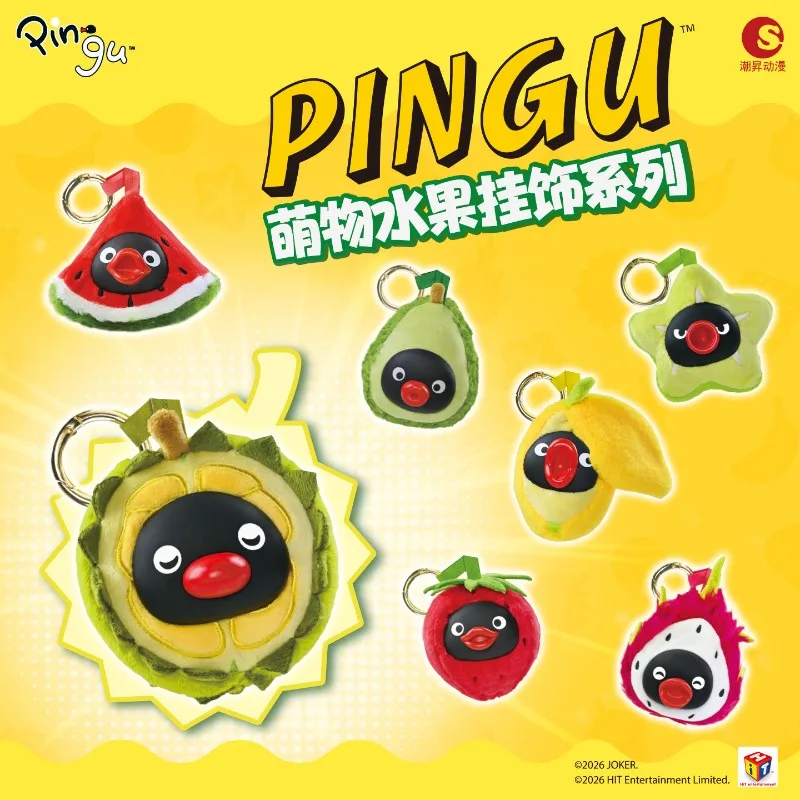 Anime Figure Pingu Penguin Family Fruit Pendant Series Blind Box Plush Toy Collection Ornaments Decoration  Gifts