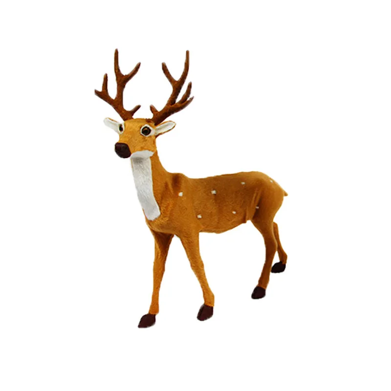 Sika Deer Artificial Plush Rena Ornamentos, Simulação Bonito, Estatueta De Rena De Natal, Adereços Fotográficos Infantis