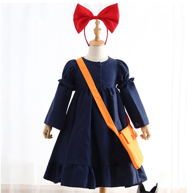 أزياء الهالوين للأطفال بيت الساحرة في حالات الطوارئ أنيمي كوس فستان ياباني ملابس الأطفال أداء زي الساحرة كيكي