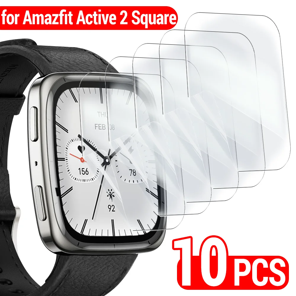 1-10PCS Hydrogel Films for Amazfit Active 2 Square Soft Screen Protectors Smart Watch Full Cover Anti Scratch Film Not Glass