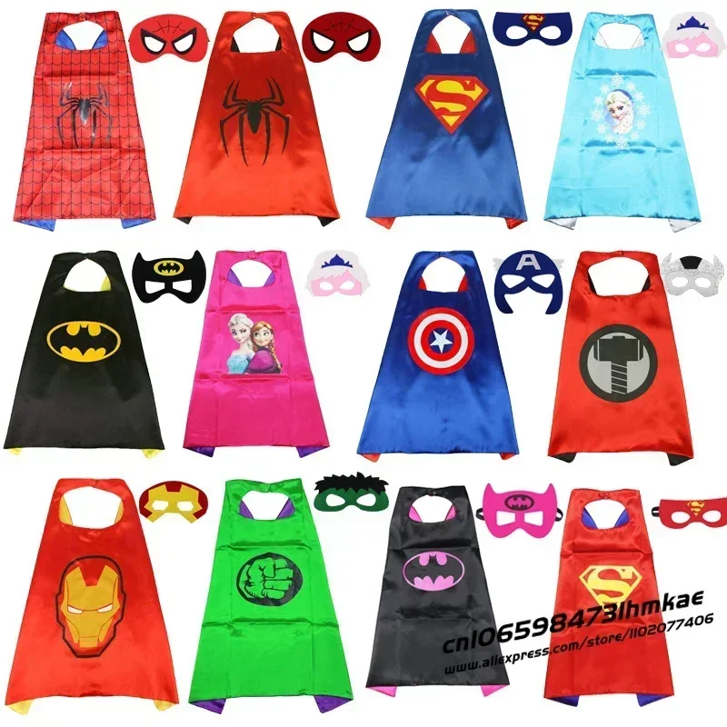 Disney Marvel Maskerade Masker Cape Mantel Anime Spider Man Batman Mantel Actie Figuur Wonder Speelgoed Cosplay Kind Kerstfeest Geschenken