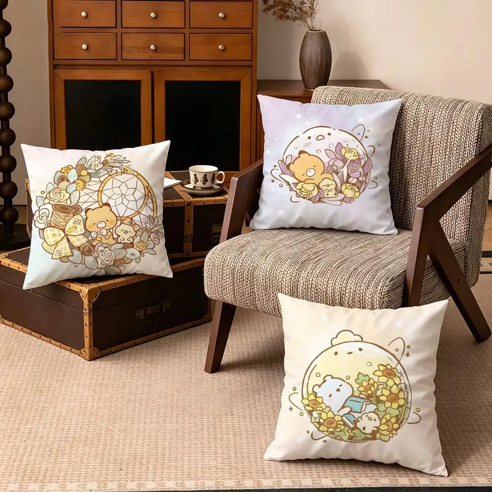 Art-Bear Crystal Ball ArtS Cushion Cover Soft Velvet Cushion Cover Set 4Pcs 50x50 45x45 Zipper Pillowcase for Home Decor