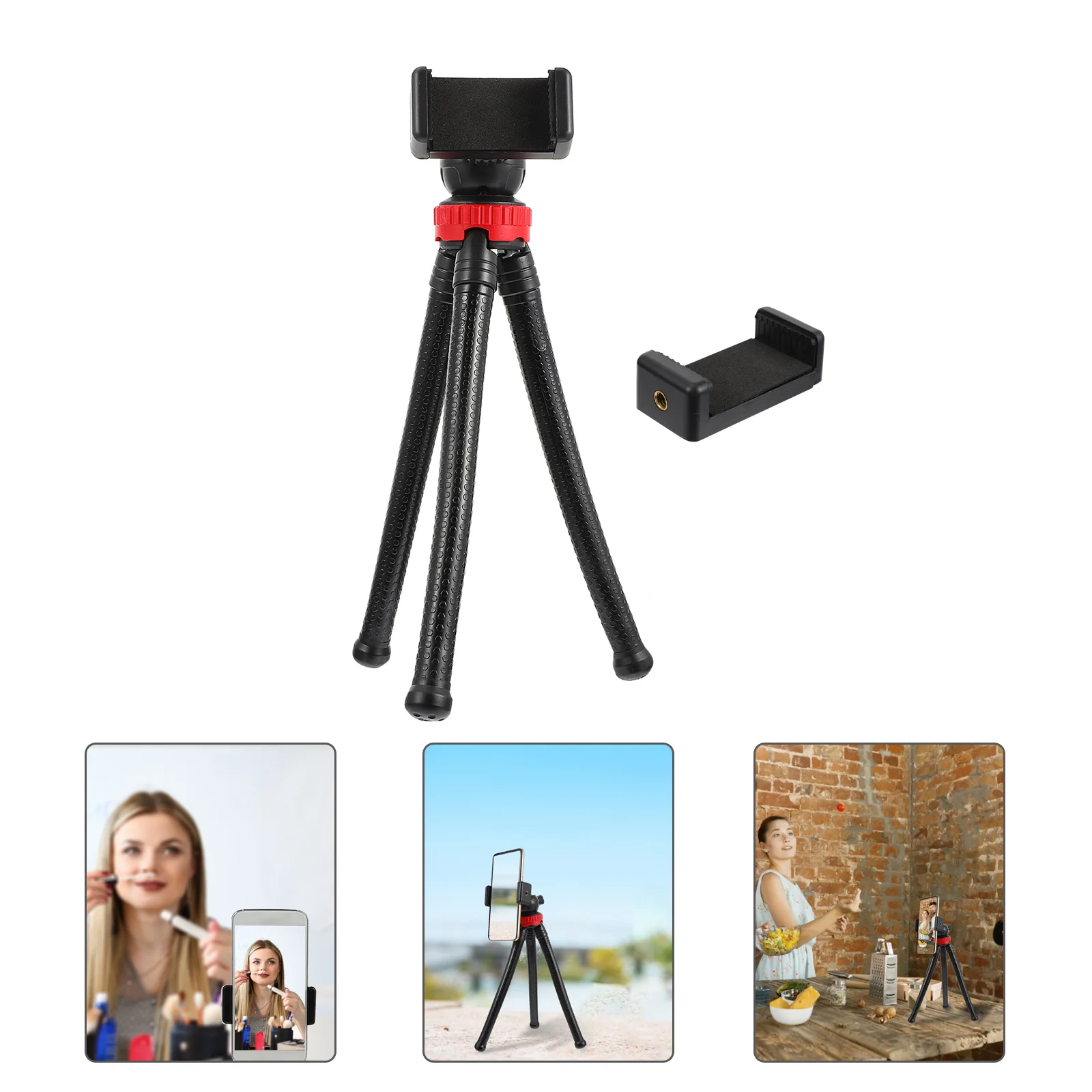 

Portable Phone Tripod 1 4 Inch Screw High Elastic Glue Adjustable Flexible Octopus Camera Tripod for Mobile Phones Cameras