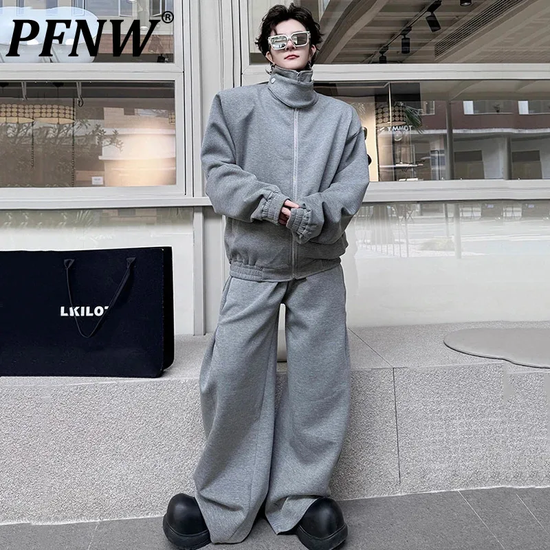 

PFNW New Fashion Men's Set Two-piece Detachable Applique Cardigan Hoodie Casual Sweatpants 2024 Spring Summer Suit 9C4393