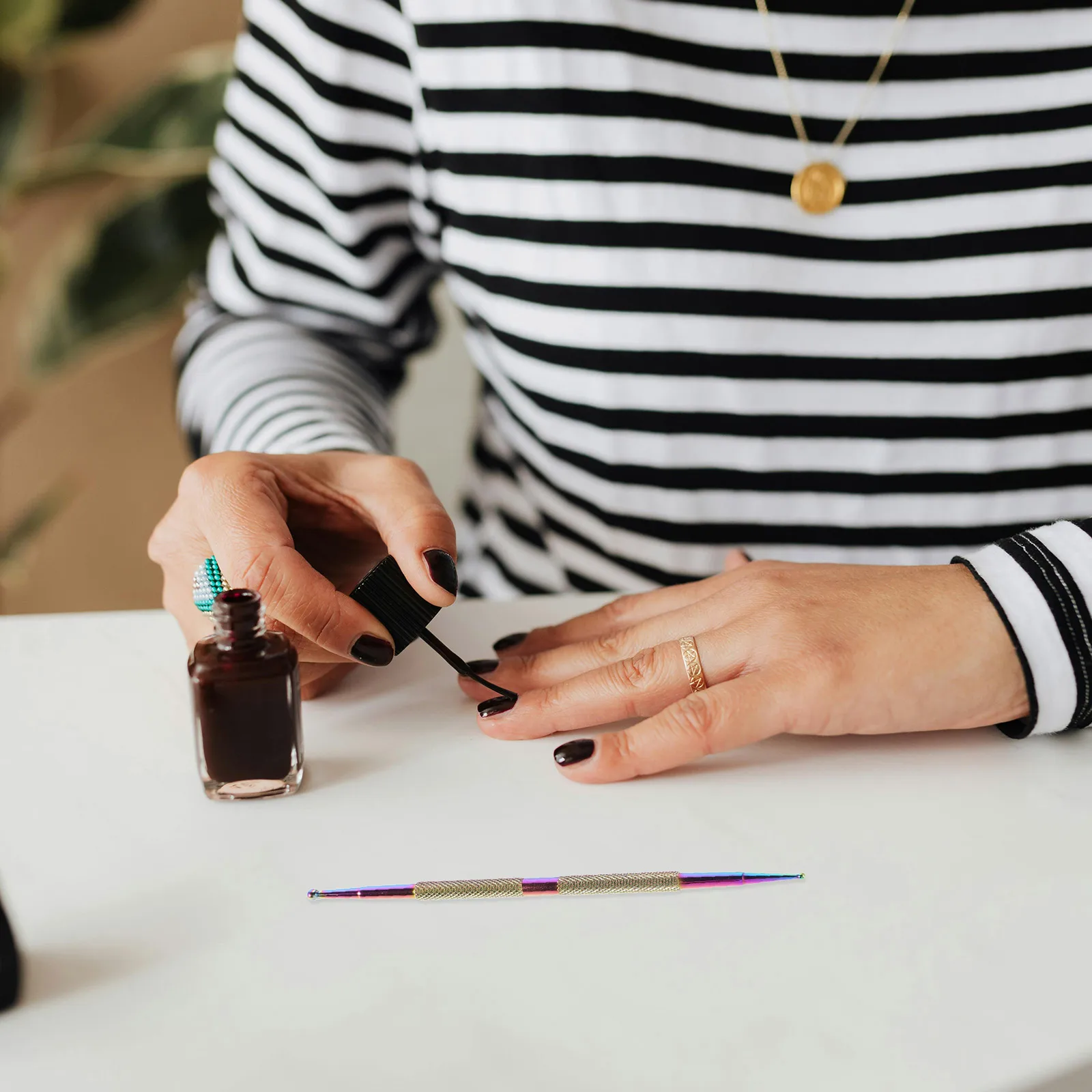 

5Pcs Nail Dotting Tool Double Ended Pens DIY Nail Art Design Tools for Embossing Painting Nails Salon Home Nails Design Tools