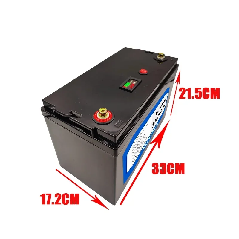 12V 100Ah Lithium Iron Phosphate Battery LiFePO4 Built-in BMS LiFePO4 Battery for Solar Power System RV House Trolling Motor