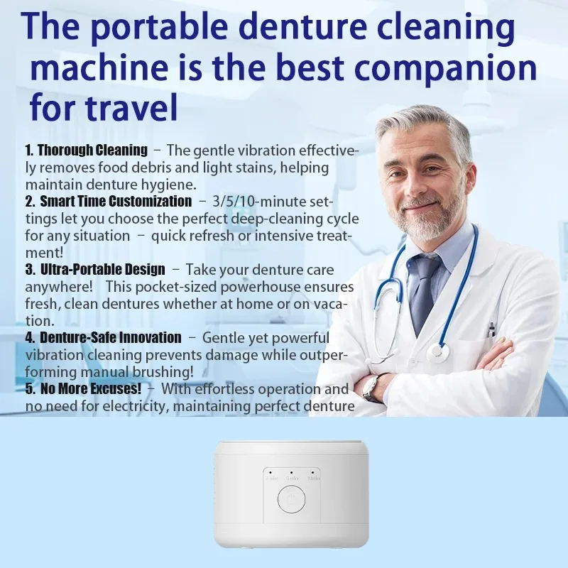 

USB-Rechargeable High Frequency Ultrasonic Cleaner 50KHz Multi-Function for Braces Orthodontic Retainers Denture Jewelry Cleanin