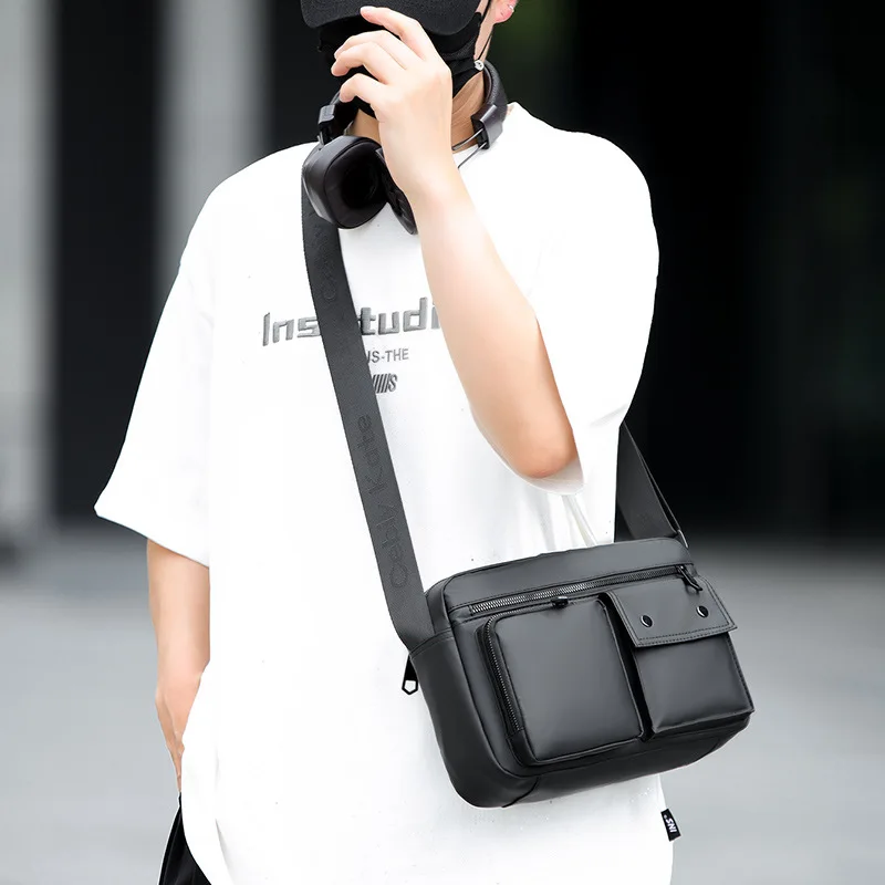 حقيبة كروس جلدية مقاومة للماء لكل من الرجال والنساء للسفر المربع الأفقي وحقيبة ظهر صغيرة بكتف واحد في الهواء الطلق #1