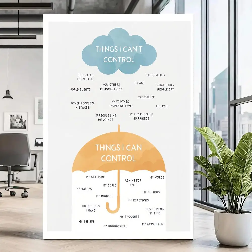 Things I Can Control HD Wall Art Poster Circle of Control Therapy Calm Corner Counsellor Office Classroom Decor