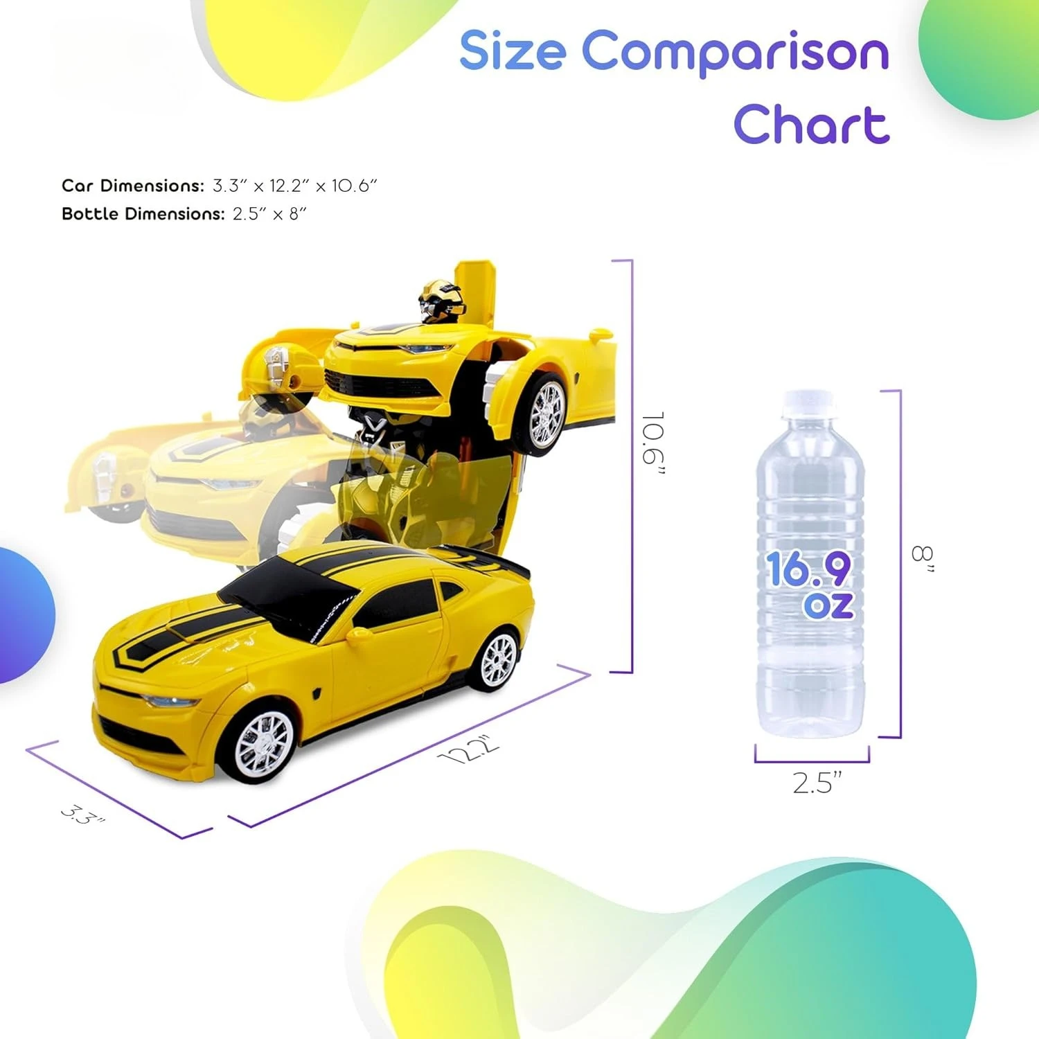 Bambini che trasformano robot RC auto giocattoli per ragazzi 8-13 telecomando regalo giallo